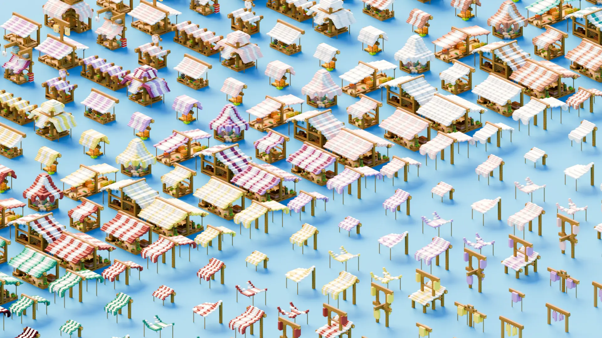 Asset pack | x300+ | Stalls&Tents Builds Asset screenshot 1