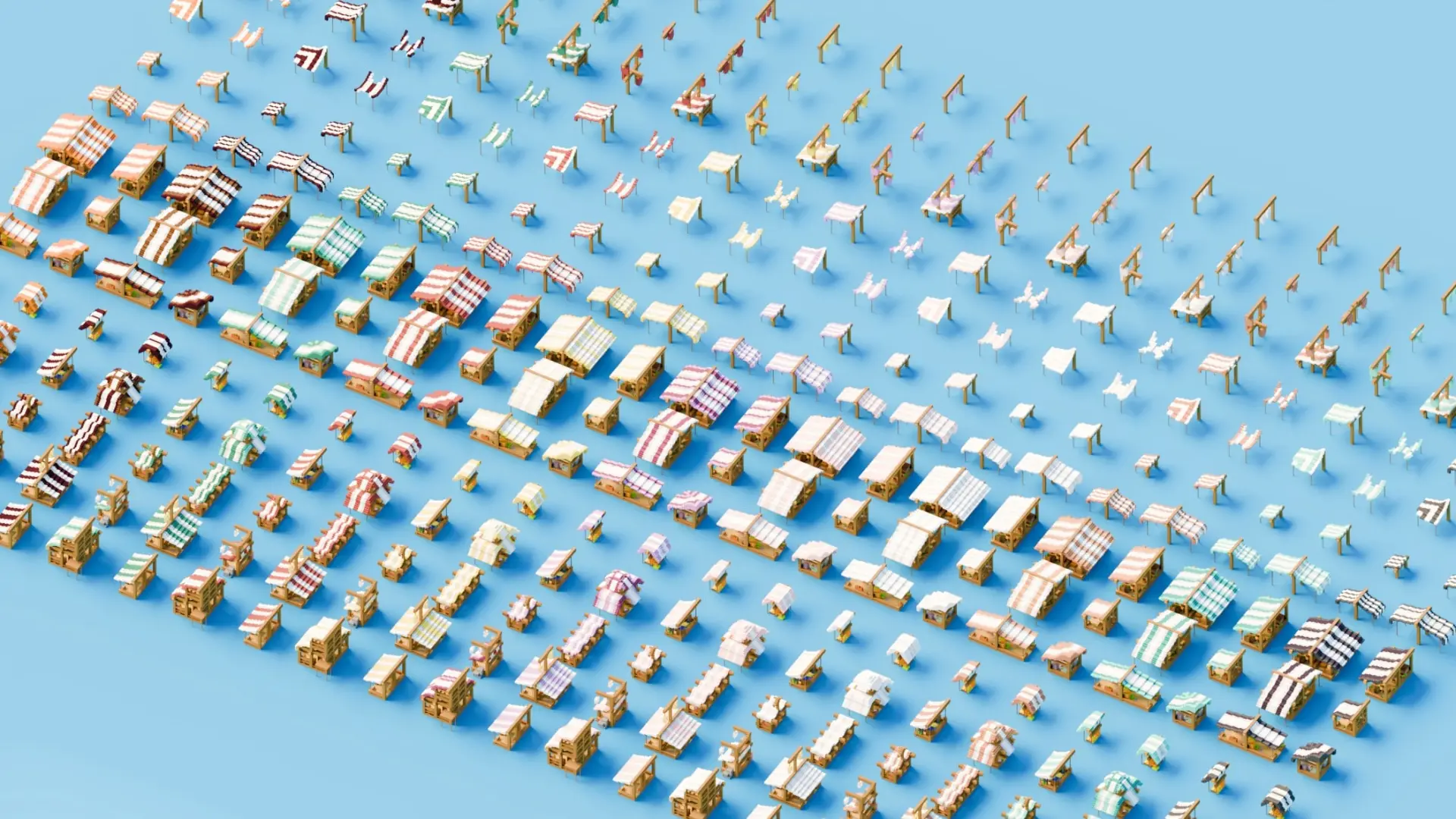 Asset pack | x300+ | Stalls&Tents Builds Asset screenshot 3