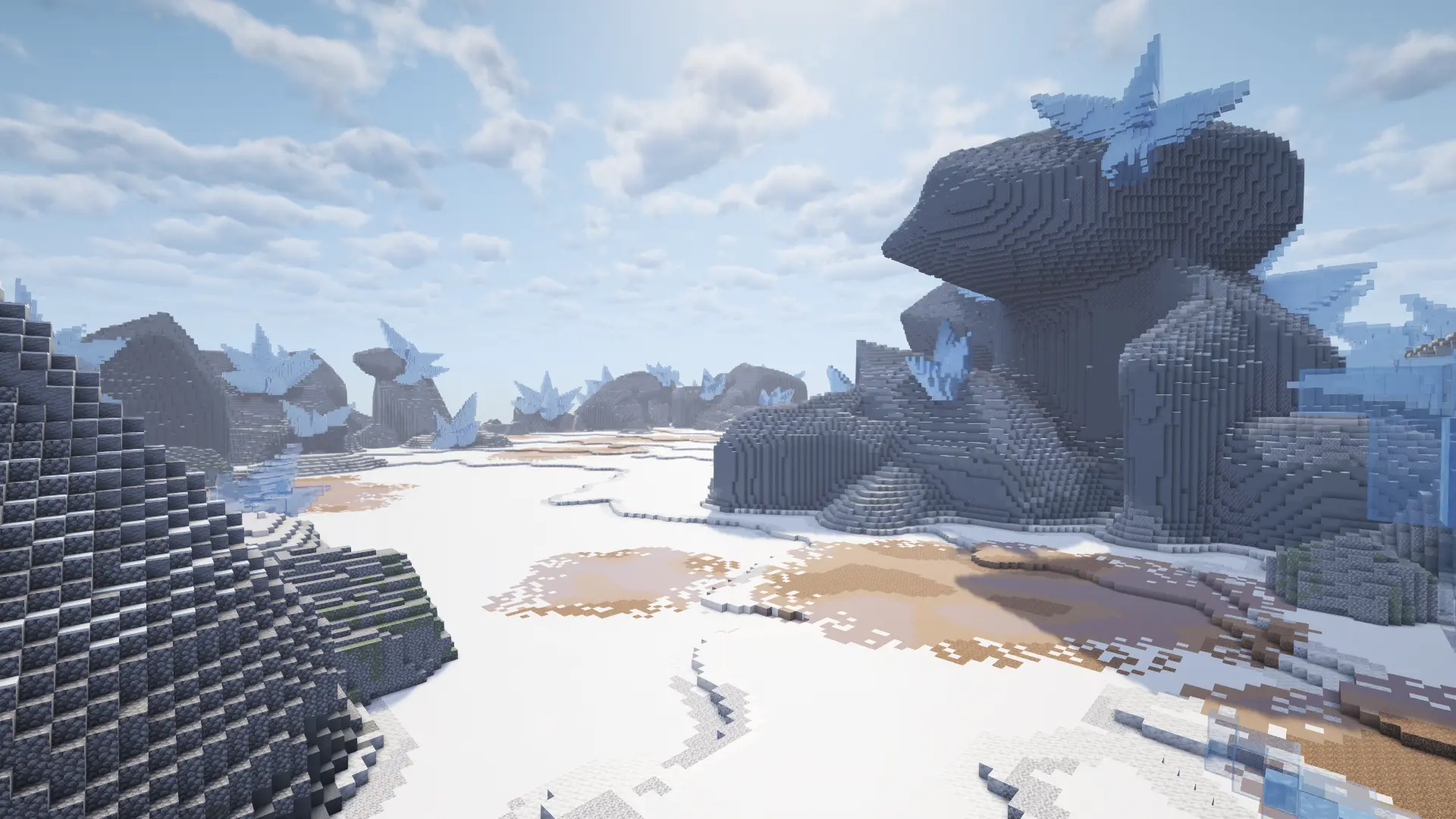 Snowy PvP Map | 500x500 Builds Arena screenshot 2