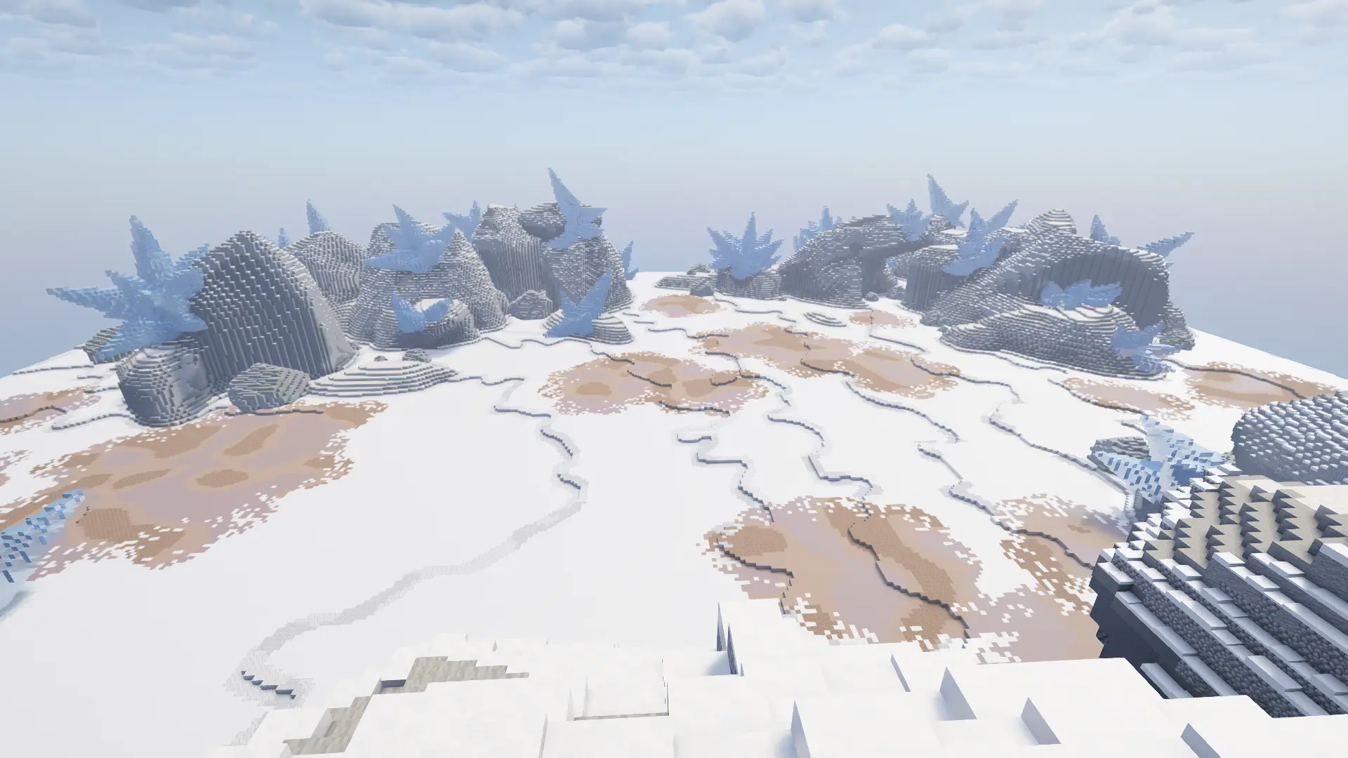 Snowy PvP Map | 500x500 Builds Arena screenshot 3