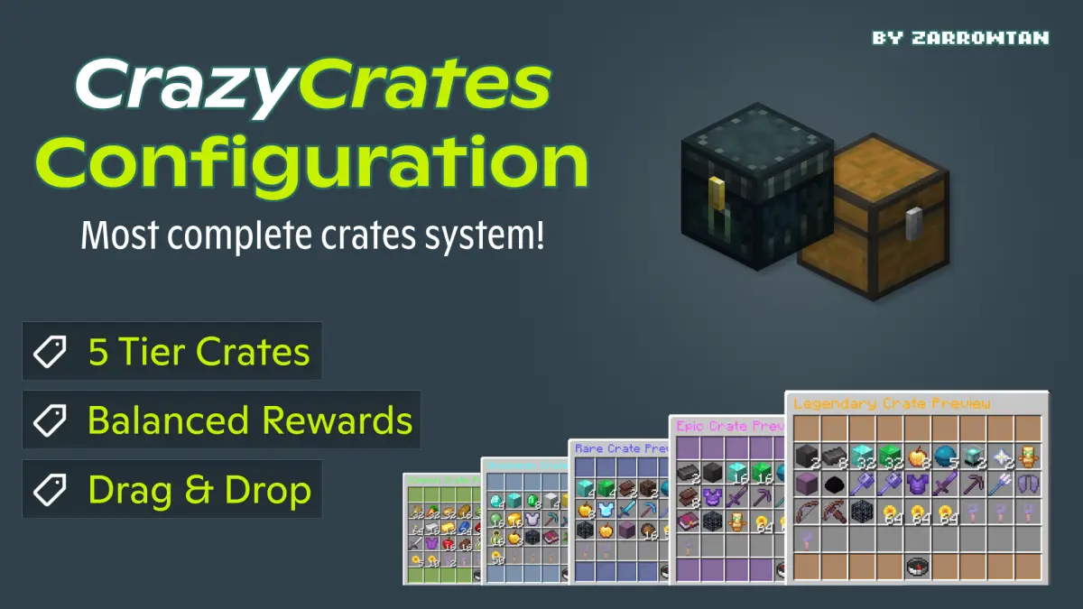 CrazyCrates Config | 5-Tier Crate System