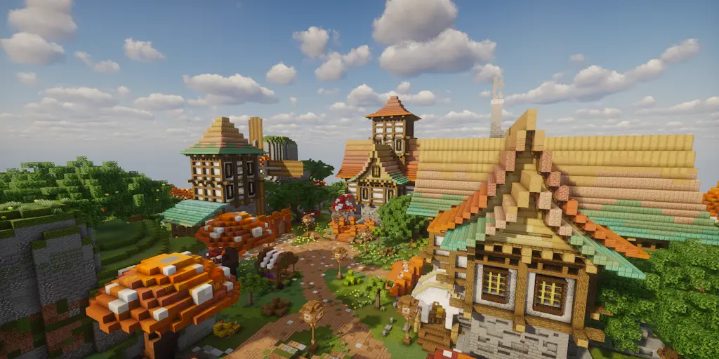 Ambercap Village | Minecraft Spawn Builds World screenshot 3