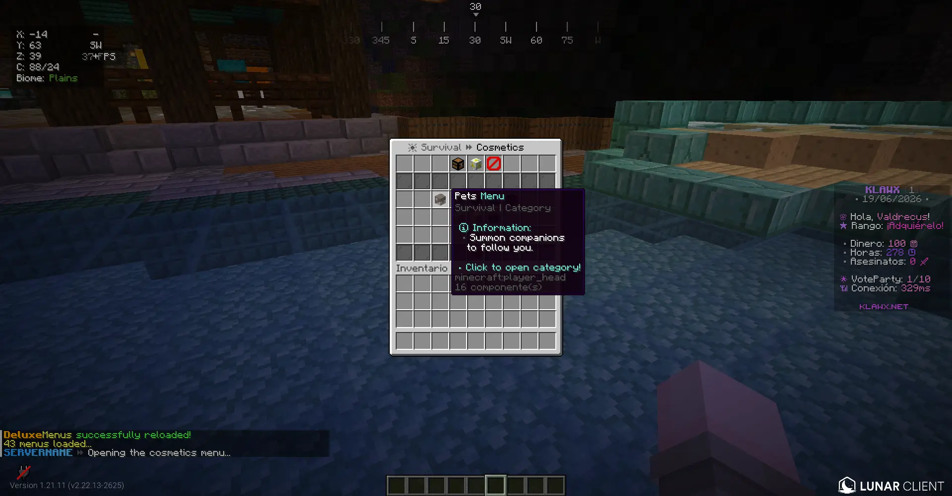 UltraCosmetics | Advanced Configuration Configs Menu screenshot 1