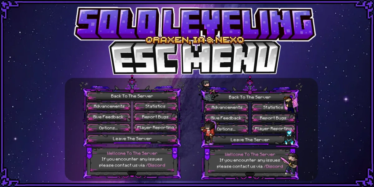 Solo Leveling Minecraft ESC Menu